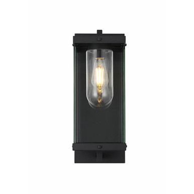 Keaton 1 Light Outdoor Wall Mount 21 Inch Tall and 8 Inch Wide by Elegant - OD409W21BK