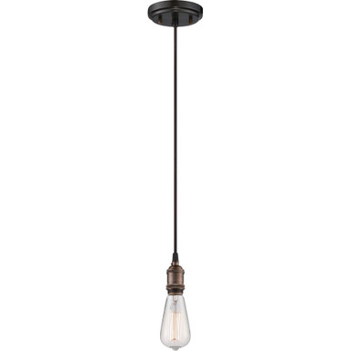 Vintage 1 Light Mini Pendant 8 Inch Tall by Nuvo - 60/5505