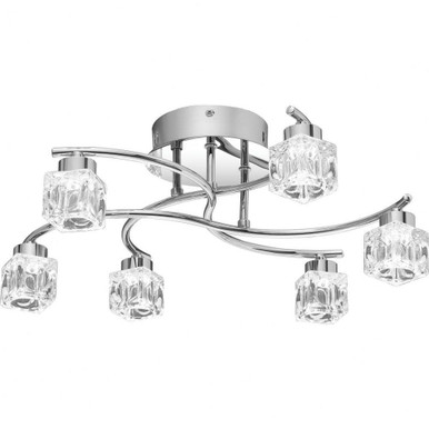 Clear Hollow 24W 6 Light 19.25 Inch Wide Flush Mount by Quoizel - PCHL1718C