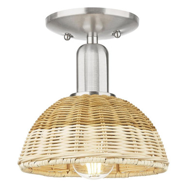Natural Ballston Dome2 1 Light SemiFlush Mount 7.5 Inch Wide by Innovations - 716-1C-SN-NBD2-75-NAT