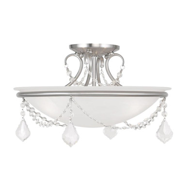 Chesterfield/Pennington 3 Light 16 Inch Wide Semi Flush Mount by Livex - 6524