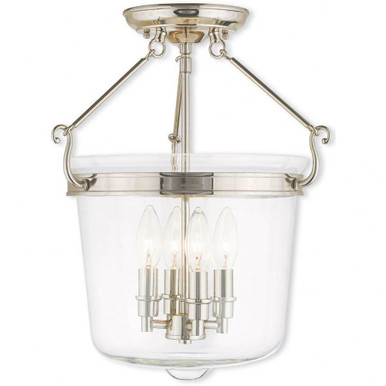 Rockford 4 Light 14.25 Inch Wide Semi Flush Mount by Livex - 50485