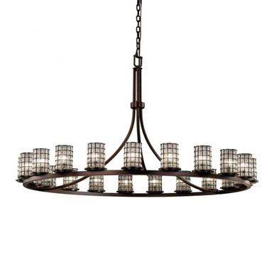 Wire Glass Dakota 21 Light Oversized Chandelier by Justice Design - WGL-8716-10-GRCB