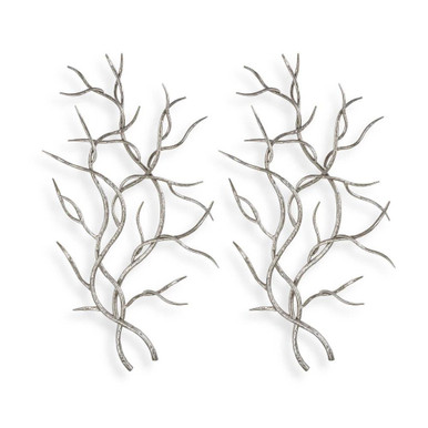 Silver Branches 36.63 Inch Wall Art (Set of 2) by Uttermost - 04053