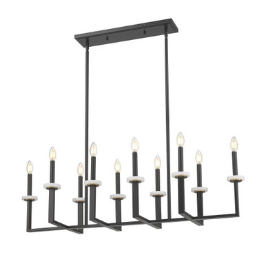 Gaultier 10 Light Linear Chandelier 12 Inch and 44.75 Inch Length by Z Lite - 6100-10L