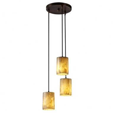 Alabaster Rocks Mini 3 Light Mini Pendant by Justice Design - ALR-8818-10