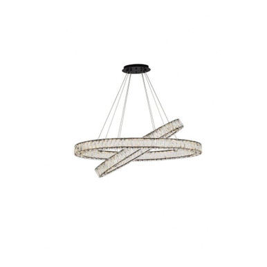 Monroe 72W 2 LED Light Large Pendant by Elegant - 3503D40BK