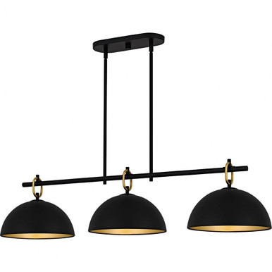 Cleo 3 Light Linear Chandelier 10 Inch Tall and 44.25 Inch Wide by Quoizel - CEO344MBK