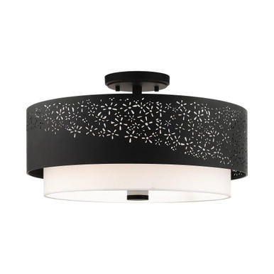 Noria 4 Light 20 Inch Wide Semi Flush Mount by Livex - 46269-04