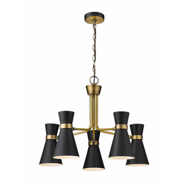 Soriano 5 Light Chandelier In Modern Style 20 x 27 Inches Wide by Z-Lite - 728-5MB-HBR