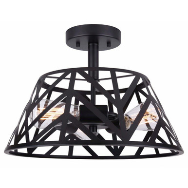 Maud 3 Light 15.75 Inch Wide Semi Flush Mount by Canarm Inc - ISF635B03BK