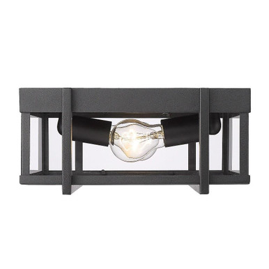 Tribeca 2 Light 13 Inch Wide Outdoor Flush Mount by Golden - 6071-OFM NB-CLR