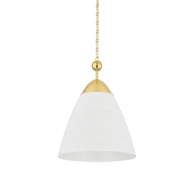 Bronson 1 Light Large Pendant by Hudson Valley - BKO1501-AGB/WP