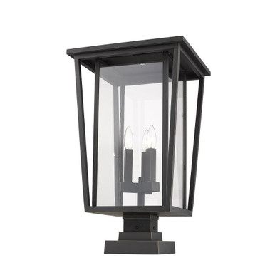 Seoul Three Light Outdoor Post Mount Lantern 14 x 24.75 Inch by Z-Lite - 571PHXLS-SQPM-ORB