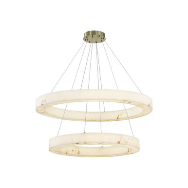 LumenAria Medley 154W 2 LED Ring Pendant 42 Inch Wide by Justice Design - FAL-8228-BRSS