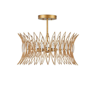 Marquise 3 Light Semi Flush Mount 16 Inch X 20 Inch Wide by Currey Company - 9000-1325