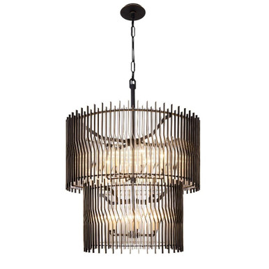 Park Row 14 Light Chandelier 44.5 Inch Tall and 32 Inch Wide By Varaluz - 393C14MBFG