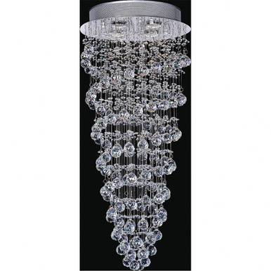 Double Spiral 4 Light 14 Inch Wide Flush Mount by CWI - 6606C14C