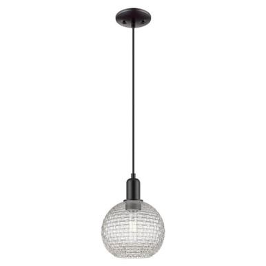 Athens 1 Light Basketweave Cord Hung Mini Pendant 10.83 Inch by Innovations - 716-1P-G122C-8