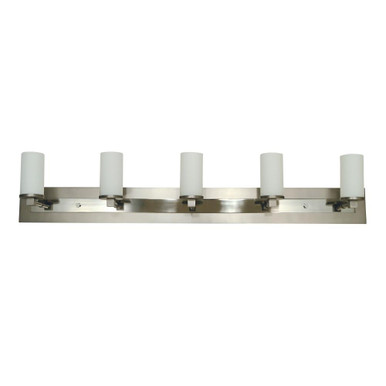 Mercer 5 Light Frosted Glass Vanity Light by Framburg - 4735 SP/PN