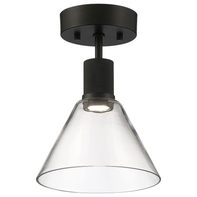 Port Nine 9W 1 LED 8 Inch Tall Semi Flush Mount by Access - 63146LEDD-MBL