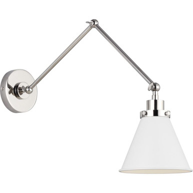 Wellfleet 1 Light Double Arm Cone Task Wall Sconce by Visual Comfort Studio - CW1151