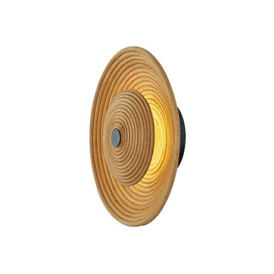 Rattan 7W 1 LED Light Wall Sconce by Justice Design - RTN-8285-MBLK