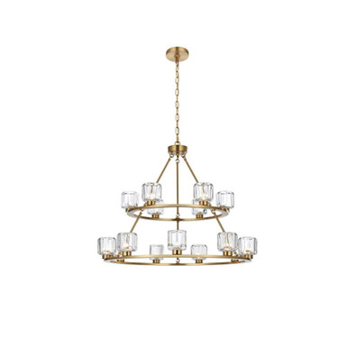 Cadence 15 Light Chandelier 29 Inch Tall and 36 Inch Wide by Elegant - 5100L236
