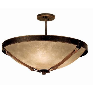 Rodeo Drive 3 Light 21 Inch Wide Semi Flush Mount by Kalco - 4645AC/ECRU