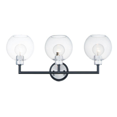 Vessel 3 Light Vanity Light by Maxim - 21613CLBKAL