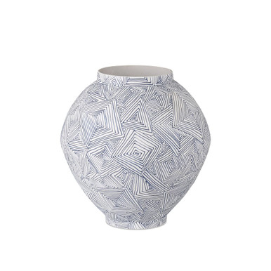 Blue Zag 9.5 Inch Medium Vase by Currey Company - 1200-0867