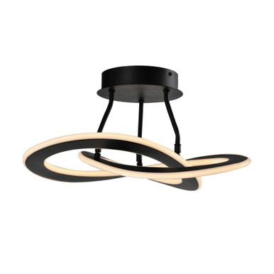 Wave 24W 2 LED 17.7 Inch Wide Semi Flush Mount by Artcraft - AC7078BK