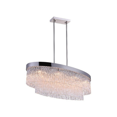 Carlotta 8 Light Small Linear Chandelier by CWI - 5695P36-8-601-O