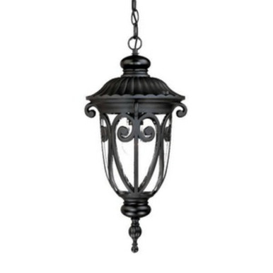 Naples One Light Outdoor Hanging Lantern 9.38 x 20.5 Inch  by Acclaim  - 2116BK