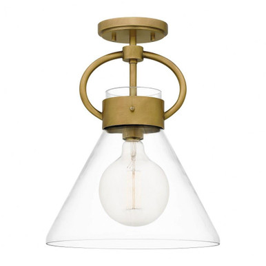 Webster 1 Light 12 Inch Wide Semi Flush Mount by Quoizel - WBS1712WS