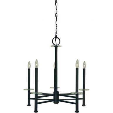 Metropolitan 5 Light Medium Chandelier by Framburg - 5445 Mblack