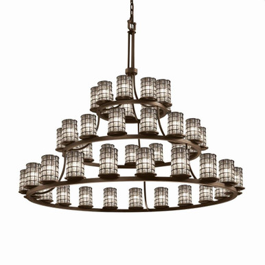 Wire Glass Dakota 45 Light Oversized 3 Tier Chandelier by Justice Design - WGL-8714-10-GRCB