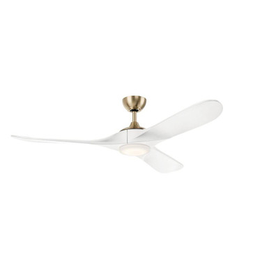 Mylo 3 Blade Ceiling Fan with Light Kit 13.5 Inch X 60 Inch Wide by Kichler - 310560CPZMWH