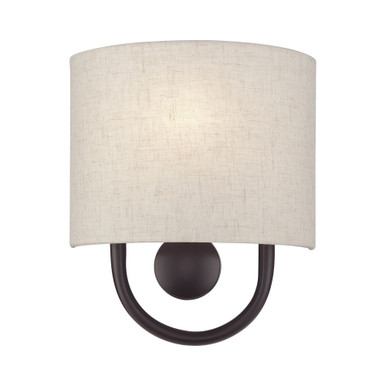Stratton 1 Light Oatmeal Shade Wall Sconce 10.5 Inch Tall by Livex - 60271