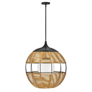 Maddox 10W 1 LED Large Outdoor Pendant by Hinkley - 19675BK-NAT