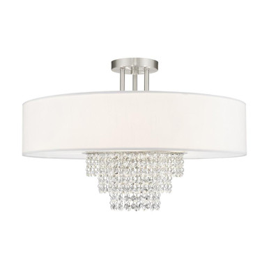 Carlisle 5 Light 22 Inch Wide Contemporary Semi Flush Mount by Livex - 51029-91