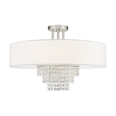 Carlisle 5 Light 22 Inch Wide Contemporary Semi Flush Mount by Livex - 51029-91