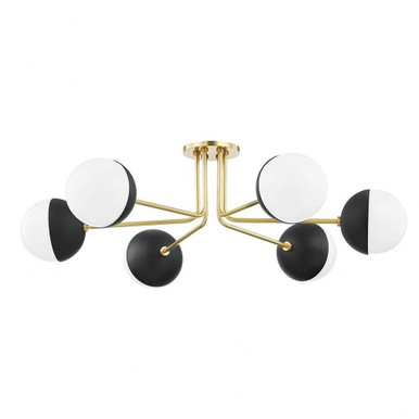 Renee 5 Light 40 Inch Wide Semi Flush Mount by Mitzi - H344606