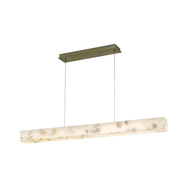 Alabaster Rocks Medley 20W 1 LED Linear Pendant 48 Inch by Justice Design - ALR-8239-BRSS