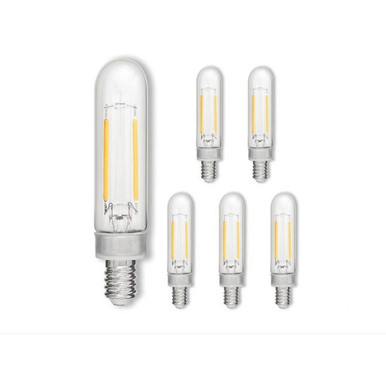 LumiGlo 2W LED E12 T6 Replacement Bulb (6 Pack) 3.5 Inch Tall by Hinkley - E12T62243CL-6