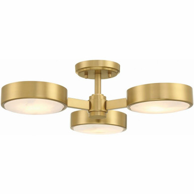 Orson 3 Light 22.5 Inch Wide Steel Semi Flush Mount by Crystorama - ORS-733-MG-ST