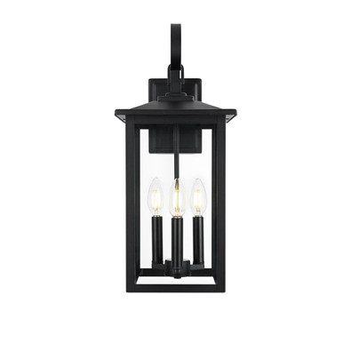 Carisle 3 Light Outdoor Wall Sconce 20 Inch Tall and 9 Inch Wide by Elegant - OD325W20BK