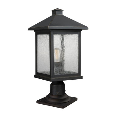 Portland 1 Light Outdoor Pier Mount Lantern 9.5 x 20.5 Inches by Z-Lite - 531PHBR-533PM-ORB