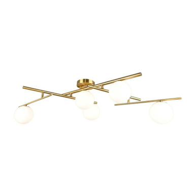 Modena 5 Light 34.5 Inch Wide White Glass Semi Flush Mount by Artcraft - AC11975BR