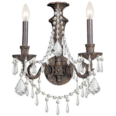 Vanderbilt 2 Light Candle Style Wall Sconce by Crystorama - 5162-eb-cl-mwp